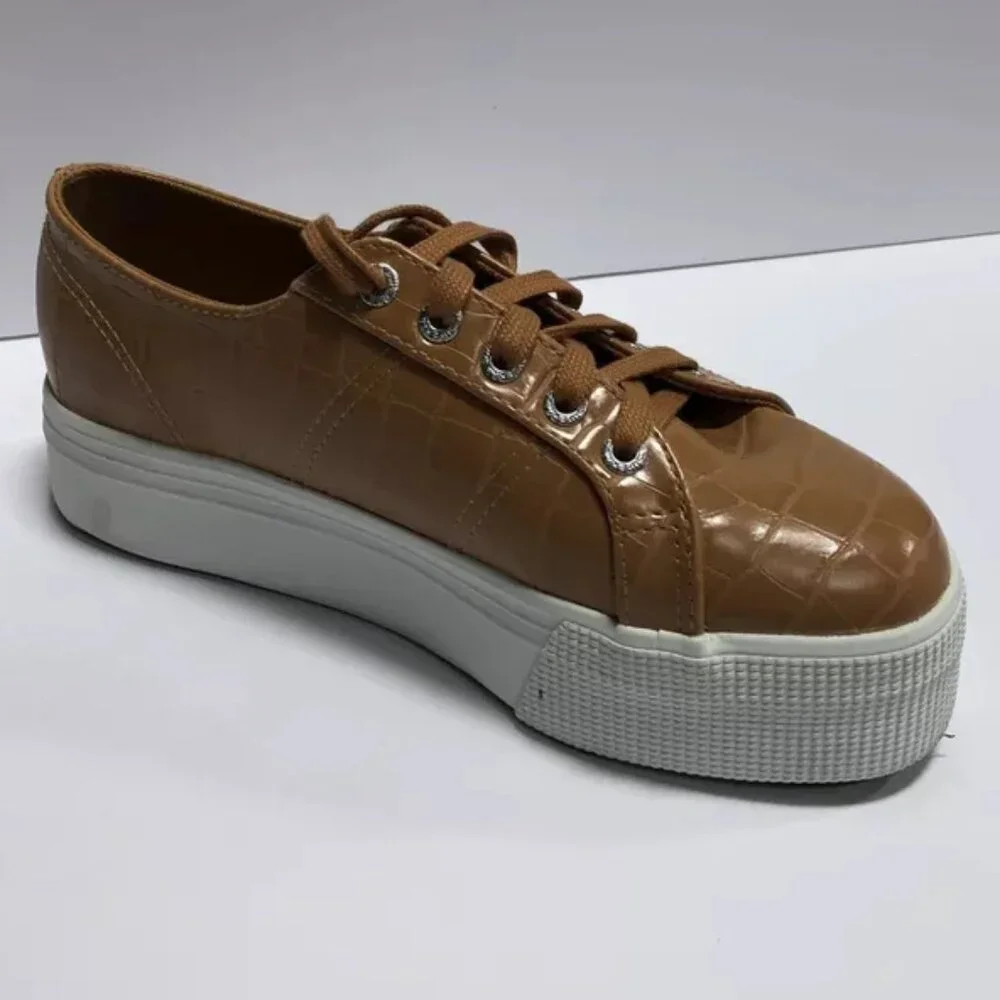 Superga Women's 2790 Sneaker Tan Croc Size 6.5 M - Picture 2 of 6